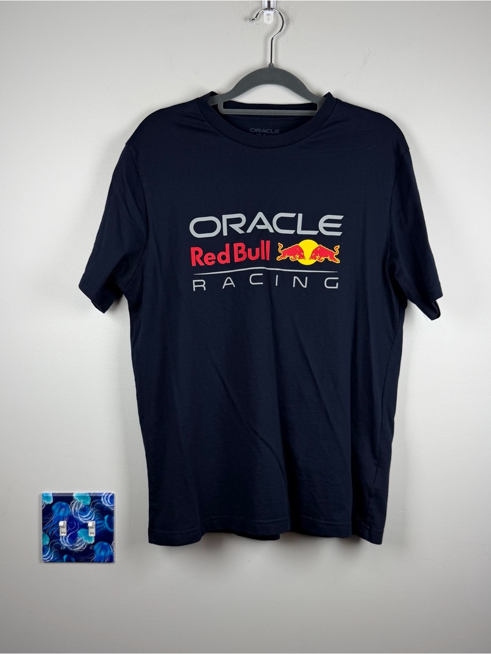 Oracle Red Bull Racing Navy Blue Graphic Tee T-Shirt Men’s Large 100% Cotton